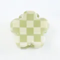 Mini molletta per capelli a fiore a quadri verde e bianco, accessorio PVC vintage per donne. - Scacchiera Bianco-Verde (Colore 8)