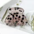 Molla per capelli in acrilico stampa leopardata retro accessorio geometrico per styling elegante - Macchie Bianche e Nere