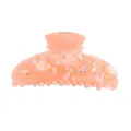 Molla per capelli in acrilico rosa con stella luna dorata e strass per donne e ragazze - Pesca