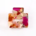 Colorato geometrico mini fermaglio per capelli in acrilico accessorio styling retrò - Patchwork Artistico (Colore 5)