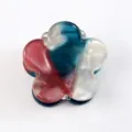 Mini molletta per capelli a fiore, accessorio in resina marmorizzata colorata per uso quotidiano. - Lucentezza Perlata Rosso Blu Bianco (Colore 9)