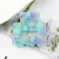 Molla per capelli geometrica in acetato trasparente, accessorio elegante per uso quotidiano. - Sfumato Blu Viola