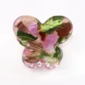 Mini molletta per capelli a farfalla, artiglio PVC marmorizzato rosa verde, stile vintage. - Marmo Geometrico Rosa Verde