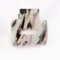 Mini molletta per capelli geometrica con motivo marmo elegante accessorio per donna - Sfumatura Nero Bianco Viola Verde (Colore 6)