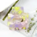 Molletta per capelli geometrica colorata in acrilico stile coreano, piccolo accessorio. - Floreale Giallo Viola Rosa