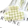 Molla per capelli a quadri verde e bianco, mini accessorio geometrico per capelli da donna. - Scacchiera Verde-Bianco (F512)