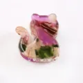 Molletta per capelli a forma di gatto mini acetato accessorio colorato marmarizzato design - Mini Mollone per Capelli / Gatto Sfumato Viola Verde