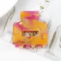 Molletta per capelli geometrica in acetato, accessorio con motivo marmo giallo rosa - Marmo Giallo Rosa