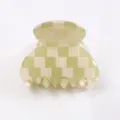 Mini pince à cheveux à carreaux vert et blanc, accessoire de coiffure rétro pour le style. - Carreaux Vert-Blanc (F497)