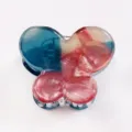Mini molletta per capelli a farfalla colorata, accessori per capelli carini in resina per donne. - Marmo Sfumato Blu Rosa