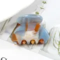 Mini molletta capelli in acetato con design marmo blu marrone per uno styling quotidiano. - Marmo Blu Bianco Marrone