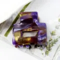 Molletta per capelli geometrica in acetato stile coreano, accessorio rétro viola marmorizzato. - Macchiato Viola Giallo