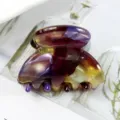 Molletta per capelli in acetato geometrico coreano accessori per capelli vintage colorati. - Marmo Sfumato Viola-Giallo