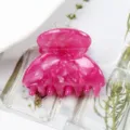 Molletta per capelli in acetato rosa, elegante accessorio geometrico per donna. - Magenta Marmorizzato