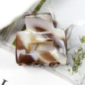 Molla per capelli in acetato geometrica cava coreana retro motivo marmo marrone elegante fermaglio - Marmo Marrone e Bianco