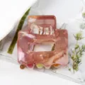 Molla per capelli geometrica in acetato rosa marrone, stile retrò per uso quotidiano. - Texture Macchiata Rosa Marrone