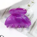 Molle per capelli traslucida viola in acetato, piccola pinza geometrica per stile elegante. - Viola Traslucido