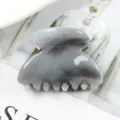 Molla per capelli marmo grigio, piccolo fermaglio geometrico in resina per uso quotidiano. - Motivo marmo grigio