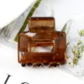 Morsetto per capelli in acetato marrone, piccola molletta geometrica cava per acconciatura. - Marrone Scuro Retrò