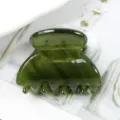 Molla per capelli geometrica in acetato verde scuro, accessorio vintage in resina trasparente. - Verde Scuro Traslucido