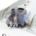 Molla per capelli in acetato da donna, piccola pinza geometrica con stile glitter dorato. - Grigio Nero con Glitter Oro