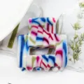 Molla per capelli in acetato geometrico coreano, accessorio rétro multicolore astratto. - Motivo Astratto Multicolore