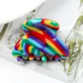 Molletta per capelli in acetato colorato, accessorio geometrico marmorizzato vivace. - Marmo Colorato