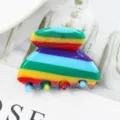 Molla per capelli a righe colorate, accessorio retrò in acetato per look quotidiano. - righe colorate