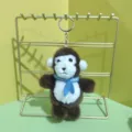 Plush monkey keychain, cute stuffed animal bag charm pendant for women and girls. - 12cm Flat Split Ring / Monkey