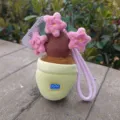 Cute potted flower plush pendant bag charm keychain toy doll soft and adorable detail design - Peach Blossom