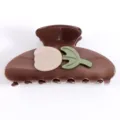 Molla per capelli a tulipano marrone, grande fermaglio in plastica per donne stile quotidiano - Stile Floreale 3D Tulipano / Taglia L / Marrone