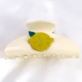 Grazioso mollettone per capelli a limone per donne, accessorio acrilico per lo styling. - Pinza per Capelli Decorazione Limone / Bianco avorio