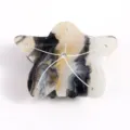 Molletta per capelli a stella in acrilico con motivo marmo bianco e nero e strass. - Bianco e nero
