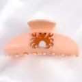 Molletta per capelli arancione pesca con simpatico design a granchio grande accessorio in plastica - Pinza per Capelli Decorazione Granchio