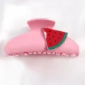Molla per capelli rosa con decorazione di fetta d'anguria carina, accessorio per capelli. - Pinza per Capelli Decorazione Anguria