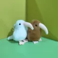 Close-up detail of cute kiwi bird plush toys in white and brown, showcasing soft fabric and design. - 10CM Ball Chain / Mixed Style