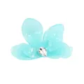 Molla per capelli fiore azzurro PVC strass accessorio per capelli stile minimalista - Verde
