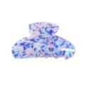 Molletta per capelli in acrilico marmorizzato blu e viola, accessorio rétro per donna. - Blu Viola Macchiato