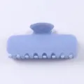 Molla per capelli glitterata celeste, elegante accessorio per acconciatura minimalista - Stile Rettangolare Geometrico Intarsiato di Scintillio Fine Blu Chiaro