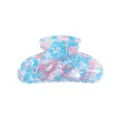 Molletta per capelli in acrilico geometrica fermaglio clip per donna accessorio moda - Floreale Blu Rosa Bianco