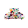 Molla per capelli in acrilico colorato con design marmorizzato, accessorio elegante quotidiano. - Floreale Schizzi d'Inchiostro Multicolore