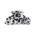Molletta per capelli in acrilico marmorizzato nero e bianco, accessorio geometrico. - Marmo Bianco e Nero