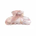 Molla per capelli in acrilico con finitura marmo rosa elegante, ideale per acconciature. - Texture Marmo Fluida Rosa e Bianca