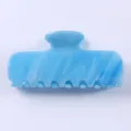 Molla per capelli in acetato azzurro per donna, accessorio minimalista marmorizzato stile quotidiano - Stile Rettangolare Geometrico Motivo Marmo Blu Chiaro (Colore 12)