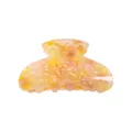 Molla per capelli in acrilico da donna, fermaglio per capelli floreale giallo trasparente. - Fiorato Picchiettato Giallo e Rosa