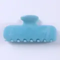 Molletta per capelli in acetato azzurro chiaro, elegante accessorio con motivo marmo quotidiano. - Stile Rettangolare Motivo Marmo Blu Chiaro (Colore 16)