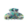 Molletta per capelli in acrilico con design marmorizzato blu e viola per uso quotidiano. - Motivo Picchiettato Blu Verde Viola