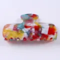 Molla per capelli colorata in acetato, design marmorizzato vivace accessorio elegante per acconciature. - Stile Giunzione Marmo Multicolore Colorata (Colore 18)