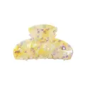 Molla per capelli in acrilico fantasia conchiglia giallo viola accessorio chic donna. - Texture Conchiglia Floreale Gialla e Viola
