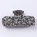 Molla per Capelli in Acetato Nero Bianco Maculata Pince Minimalista Donna Acconciatura Quotidiana - Stile Rettangolare Macchiato Nero e Bianco (Colore 19)